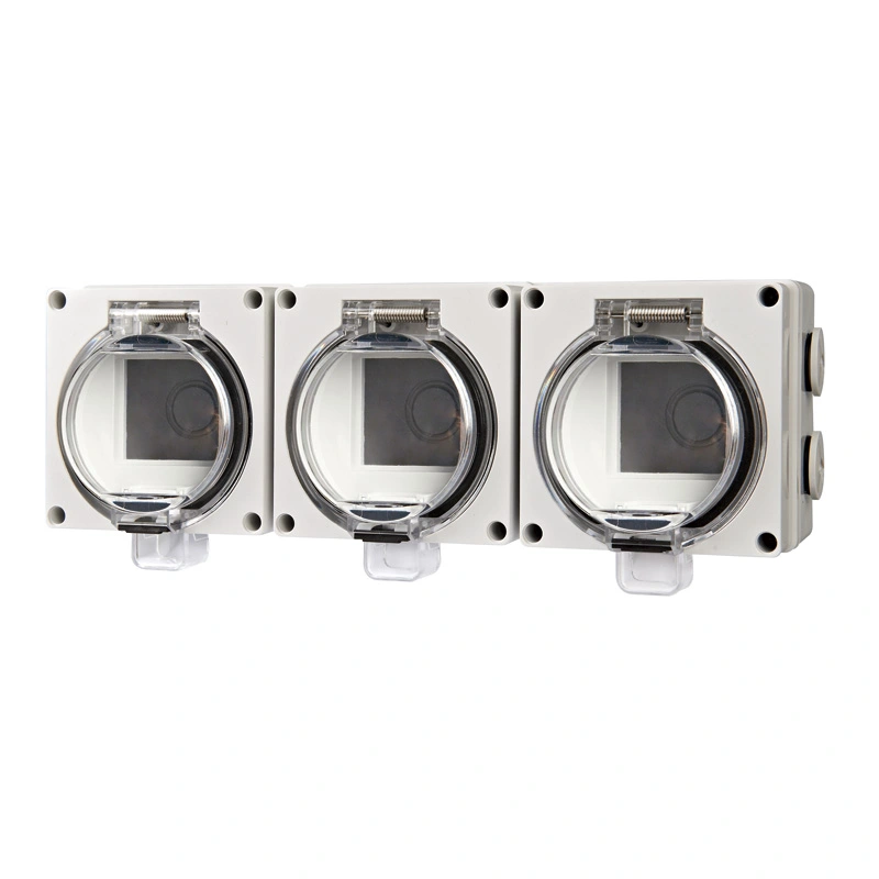 IP66 Series Waterproof Socket 3 Modules Empty Enclosure